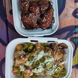 Korean bbq wings and OG loaded tots