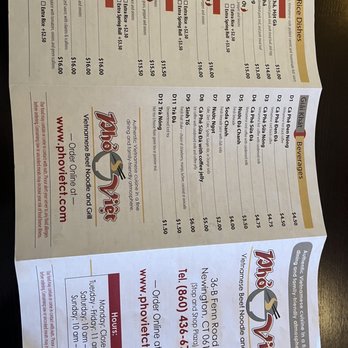 Pho Viet - Menu 2023 - Vietnamese Near Me - Newington, Connecticut