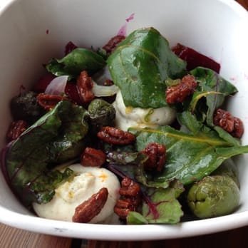 Odd Duck - Beets with blue cheese, greens, olives, and candied pecans. - American Near Me - Austin, Texas Odd Duck - Beets with blue cheese, greens, olives, and candied pecans. - American Near Me - Austin, Texas
