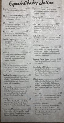 Menu photo 2 Jalisco Hays, KS Menu photo 2 Jalisco Hays, KS