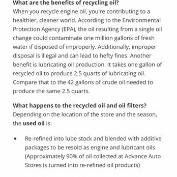 Advance Auto Parts - Advance auto parts store policy on used oil - Auto Parts & Supplies Near Me - Middle Village, New York