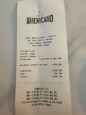 Menu photo 6 Cafe Americano Paris Las Vegas, NV