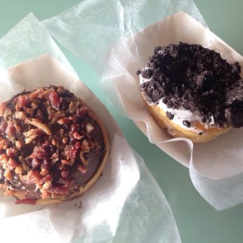 Mojo Donuts - Nutella with bacon & Oreo cookie crumbles. - Donuts Near Me - Pembroke Pines, Florida Mojo Donuts - Nutella with bacon & Oreo cookie crumbles. - Donuts Near Me - Pembroke Pines, Florida