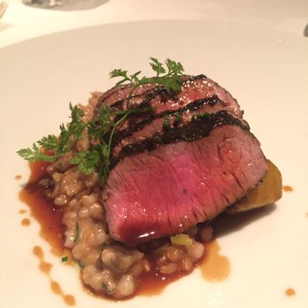Gary Danko - Herb crusted loin of lamb with farrotto, dates, and carrots - New American Near Me - San Francisco, California