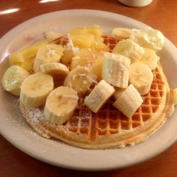 Millbrae Pancake House - Hawaiian Waffle: pineapple, banana, coconut - American Near Me - Millbrae, California Millbrae Pancake House - Hawaiian Waffle: pineapple, banana, coconut - American Near Me - Millbrae, California