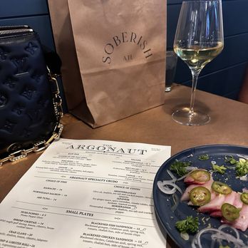 The Argonaut - Brought our non alcoholic treats from next door  but also had a glass of white - Cocktail Bars Near Me - Atlanta, Georgia