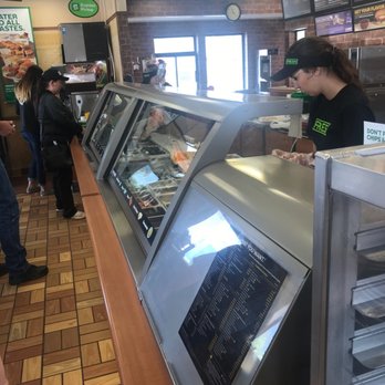 Subway - a line of people waiting to order food - Fast Food Near Me - Richfield, Utah