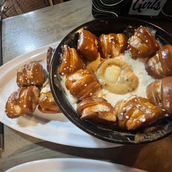 Talking Cursive Brewing Company - Beer cheese n bacon dip with soft pretzels - Breweries Near Me - Syracuse, New York Talking Cursive Brewing Company - Beer cheese n bacon dip with soft pretzels - Breweries Near Me - Syracuse, New York