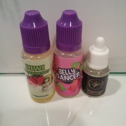 Tobacco Zone - A couple flavors: 18mg Kiwi Strawberry, 18mg Belly Dancer, and 11mg Menthol