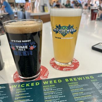 Wicked Weed Brewing - Dark sweet stout and a light beer - Pubs Near Me - Charlotte, North Carolina
