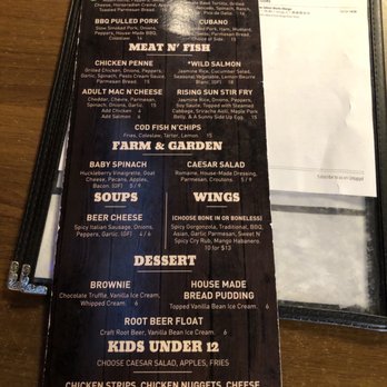 The Filling Station Post Falls - Back of the menu - Gastropubs Near Me - Post Falls, Idaho