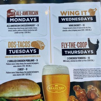 The Brass Tap - Daily lunch specials menu - Beer Bar Near Me - Marietta, Georgia The Brass Tap - Daily lunch specials menu - Beer Bar Near Me - Marietta, Georgia