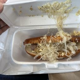 Upside down Milwaukee hotdog. Upside down Milwaukee hotdog.