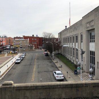 NJ Transit - Paterson Station - View from the platform (1), showing the city's post office, and Ward St. (12/9/2018) - Train Stations Near Me - Paterson, New Jersey