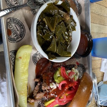 Del's Hideout - BBQ Brisket Sammie with Collard Greens - Barbeque Near Me - San Diego, California