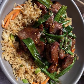 P.F. Chang's - Mongolian Beef Bowl upgraded for fried rice from Lunch Menu - Chinese Near Me - Anaheim, California P.F. Chang's - Mongolian Beef Bowl upgraded for fried rice from Lunch Menu - Chinese Near Me - Anaheim, California