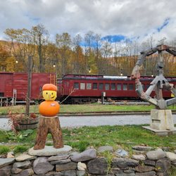 Empire State Railway Museum - Mr. P. King greets visitors