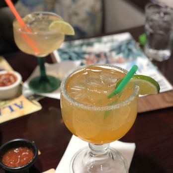 Hacienda Mexican Restaurant - Mango margarita (front) & regular lime margarita - Mexican Near Me - Anchorage, Alaska Hacienda Mexican Restaurant - Mango margarita (front) & regular lime margarita - Mexican Near Me - Anchorage, Alaska