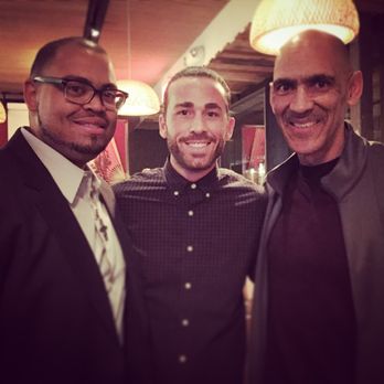 Clever Koi - Myself (Marques E), Nic Campisano (Owner and GM), and Tony Dungy (NFL super bowl coach, and football commentator) - Asian Fusion Near Me - Gilbert, Arizona