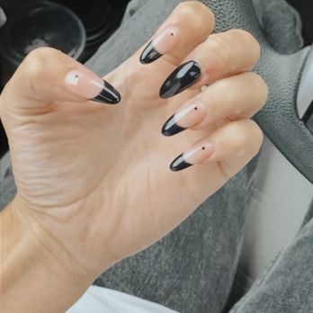 Creative Nails - GORGEOUS black french nails with detail - Nail Salons Near Me - Honolulu, Hawaii Creative Nails - GORGEOUS black french nails with detail - Nail Salons Near Me - Honolulu, Hawaii