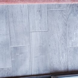This is after the cleaning. The grout was designed to blend in with the tile. This is after the cleaning. The grout was designed to blend in with the tile.