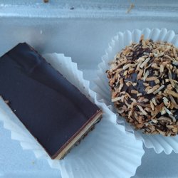 Big Joe's Convenience - Peanut butter Nanaimo Bar $2.50 and Milano's Monkey Ball $2.50.