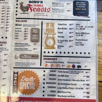 Bono's Bar-B-Q - Menu - Barbeque Near Me - Jacksonville, Florida Bono's Bar-B-Q - Menu - Barbeque Near Me - Jacksonville, Florida
