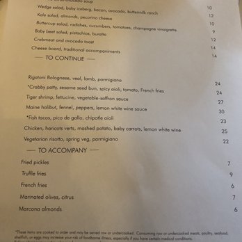 Buttercup - Menu as of 6/23/18 - Bars Near Me - Natick, Massachusetts