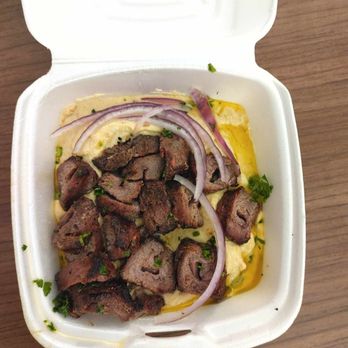 Gourmandize - Galleria - Loaded Hummus with Lamb - Food Trucks Near Me - Houston, Texas