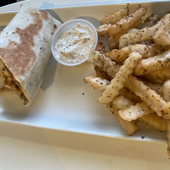 Mezze Cafe - Chicken Shawarma Wrap - Mediterranean Near Me - Austin, Texas