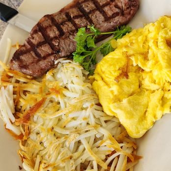 Pegah's Kitchen - Steak n eggs plate. Also came with 2 slices of toast - American Near Me - San Marcos, California