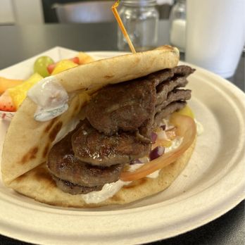 Bobo's Deli And Grill - Gyro with a side of fresh fruit. - American Near Me - Winston Salem, North Carolina