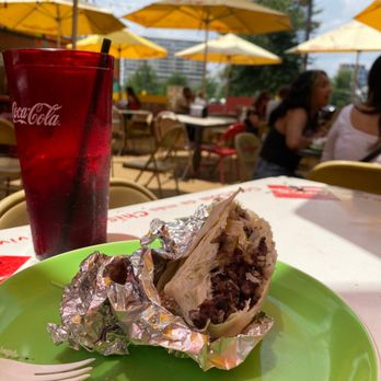 Meso Maya Comida y Copas - This is the tongue Burrito, don't order it, it doesn't have much flavor, my sister ordered the quesadilla and that was really good. - Mexican Near Me - Dallas, Texas