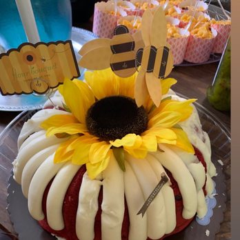 Nothing Bundt Cakes - red velvet inside everyone enjoyed it a lot, accidentally left on table in the sun and it melted but it was still amazing - Desserts Near Me - Gaithersburg, Maryland
