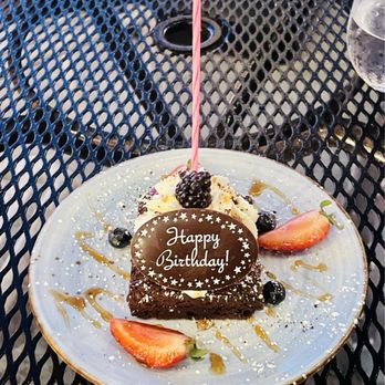Orange Hill Restaurant & Events - Happy birthday brownie - Steakhouses Near Me - Orange, California Orange Hill Restaurant & Events - Happy birthday brownie - Steakhouses Near Me - Orange, California