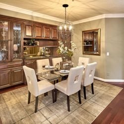Designed custom cabinetry and added new furnishings, light fixture and area rug