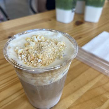 A Tea Thing - Corn Latte and Matcha on Matcha in the background. - Coffee & Tea Near Me - Thousand Oaks, California A Tea Thing - Corn Latte and Matcha on Matcha in the background. - Coffee & Tea Near Me - Thousand Oaks, California