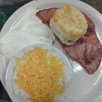 Clary's Cafe - Eggs over easy, cheese grits, biscuit, and pit ham from my husband's Oglethorpe breakfast. - Breakfast & Brunch Near Me - Savannah, Georgia Clary's Cafe - Eggs over easy, cheese grits, biscuit, and pit ham from my husband's Oglethorpe breakfast. - Breakfast & Brunch Near Me - Savannah, Georgia