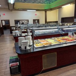 Fusion Buffet - Cold section and then at least 3 hot sections, plus a sushi section to the side.