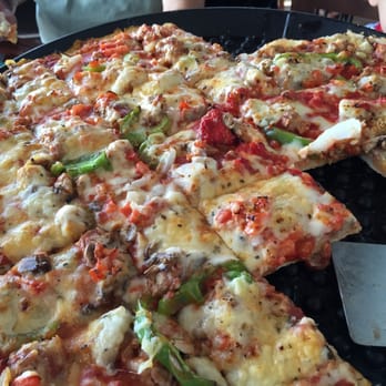 Silver Beach Pizza - Vegetarian with sausage.  Delicious. - Pizza Near Me - Saint Joseph, Michigan