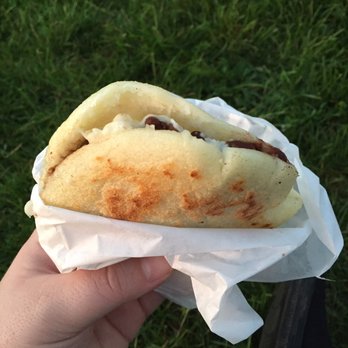 La Taguara - Beef arepa from their stand at Central Park Sessions. - Venezuelan Near Me - Madison, Wisconsin La Taguara - Beef arepa from their stand at Central Park Sessions. - Venezuelan Near Me - Madison, Wisconsin