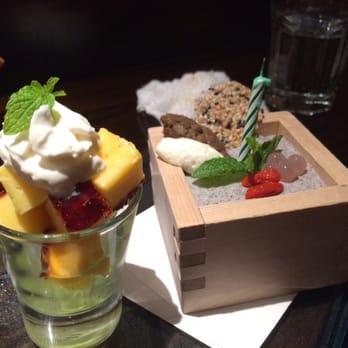 Sumika - Birthday black sesame panna cotta, with frozen custard - Japanese Near Me - Los Altos, California