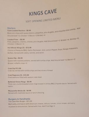 Menu photo 8 Kings Cave Carrollton, TX