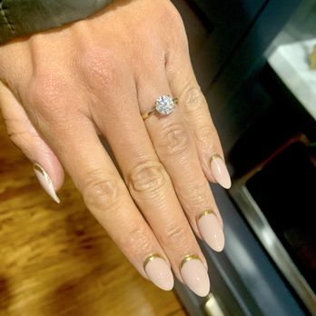 Glamorous Nails & Spa - Reverse French, with Chrome - Nail Salons Near Me - Louisville, Kentucky Glamorous Nails & Spa - Reverse French, with Chrome - Nail Salons Near Me - Louisville, Kentucky