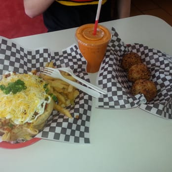 Bom Bom Grill - Koo Koo fries and Koo Koo balls with a thai iced tea. - Asian Fusion Near Me - Bellflower, California Bom Bom Grill - Koo Koo fries and Koo Koo balls with a thai iced tea. - Asian Fusion Near Me - Bellflower, California