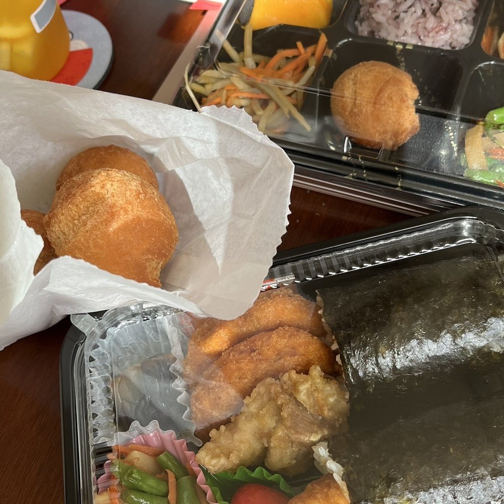 Teruya's Andagi - Veggie bento and shrimp and chicken roll/bento and of course Andagi - Japanese Near Me - Honolulu, Hawaii