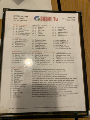 Menu photo 2 Sushi Tu Clearwater, FL