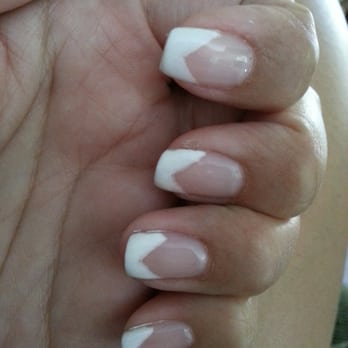 Pro Apple Nails - HORRIBLE JOB...lines are not straight and clean looking!! (Gel manicure with French tips) - Nail Salons Near Me - Westminster, California Pro Apple Nails - HORRIBLE JOB...lines are not straight and clean looking!! (Gel manicure with French tips) - Nail Salons Near Me - Westminster, California