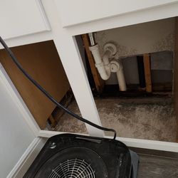 Pacesetter Homes - Upstairs bathroom which had to be torn out due to extensive water damage.