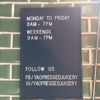 YAO Pressed Juicery - Hours - Juice Bars & Smoothies Near Me - Lisbon, 11